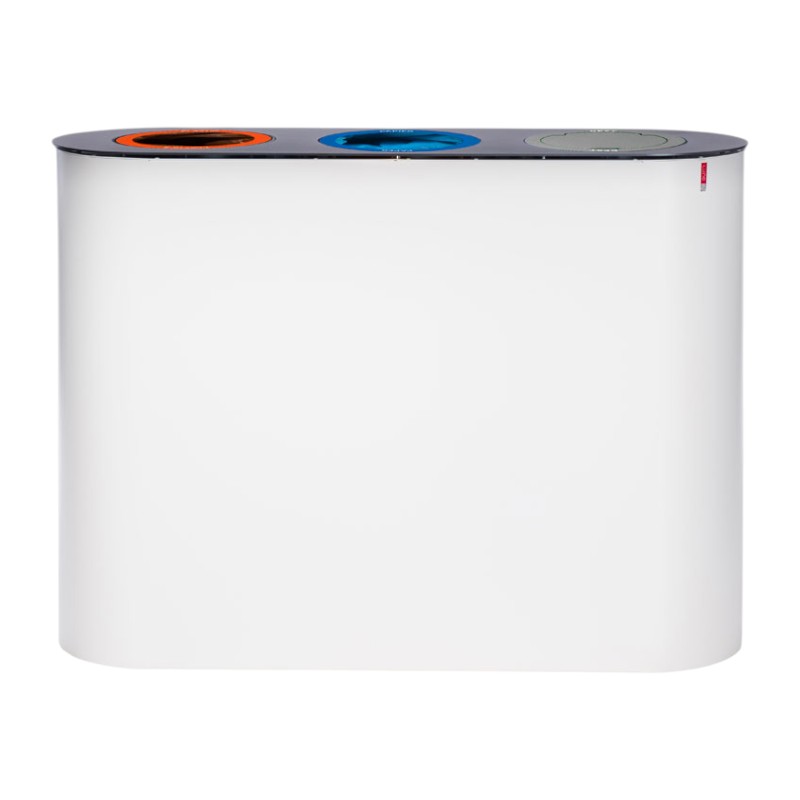 Mülltrennungsstation Split - 3 Ströme - weiß/anthrazit